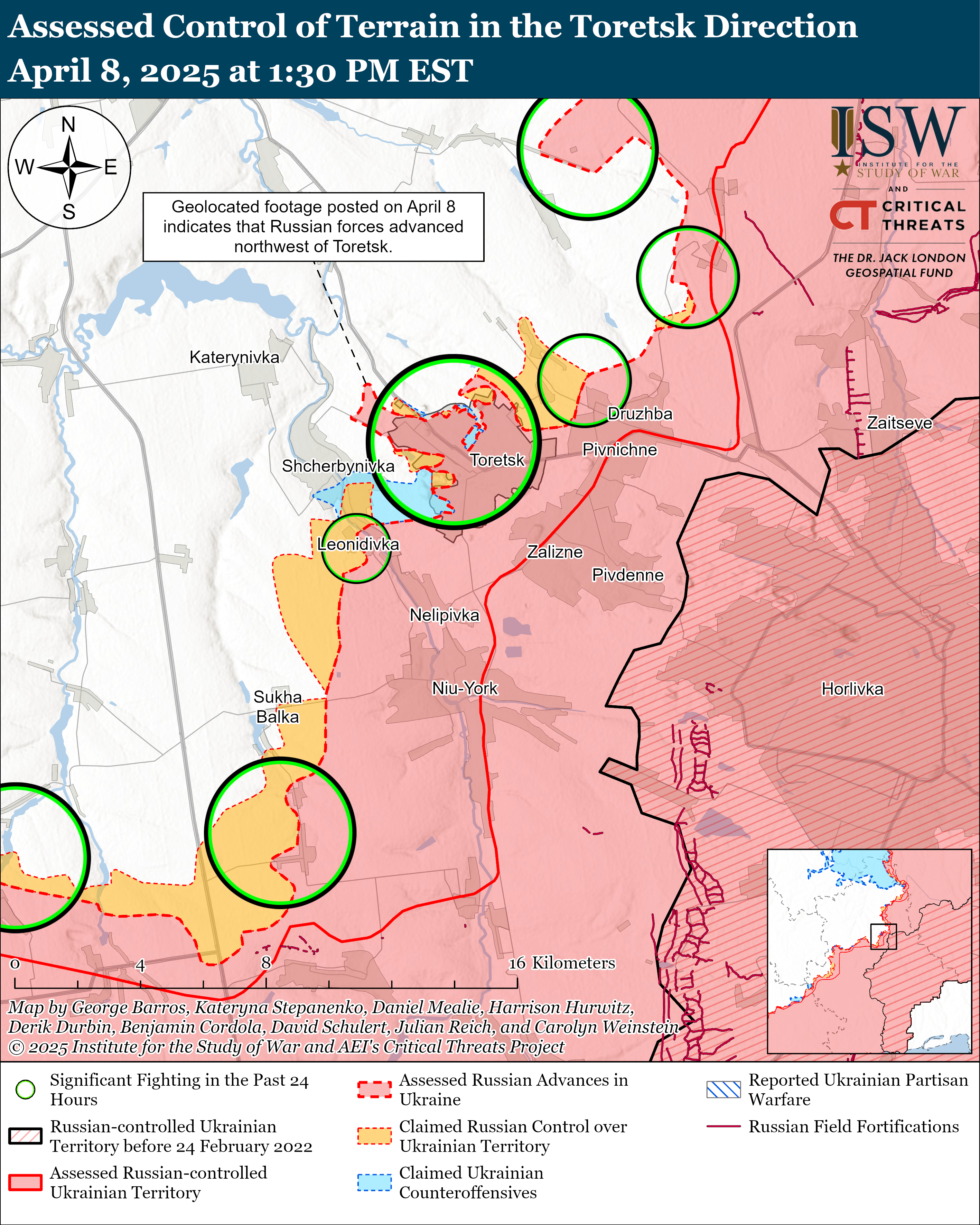 Росіяни трохи просунулися на території РФ і на Донбасі: карти ISW